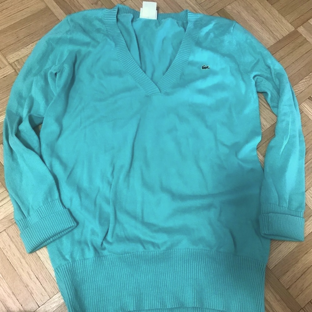 Lacoste v neck tunic sweater